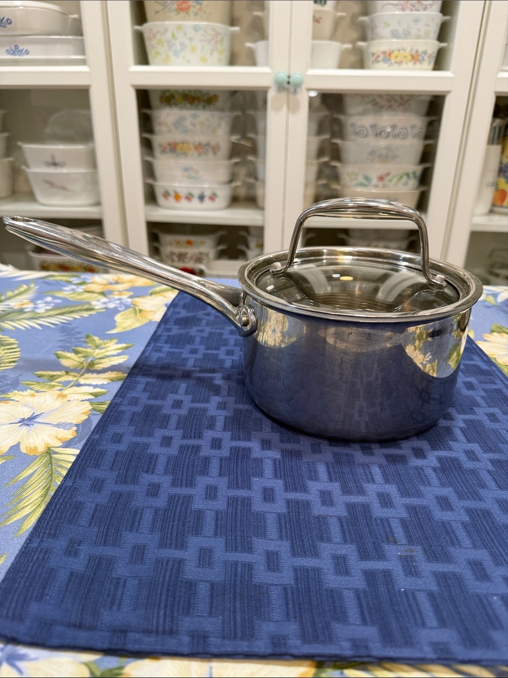 Pampered Chef Stainless Steel Saucepan 2qt with Glass Lid - Silver